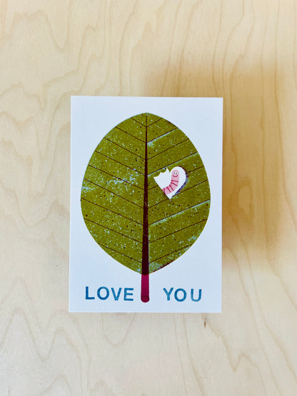 Love Leaf Postkarte DIN A6