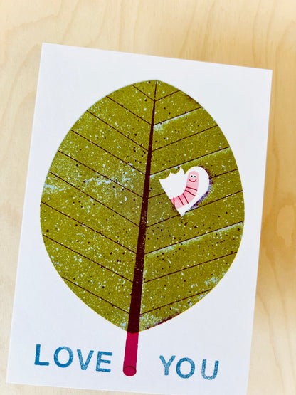 Love Leaf Postkarte DIN A6