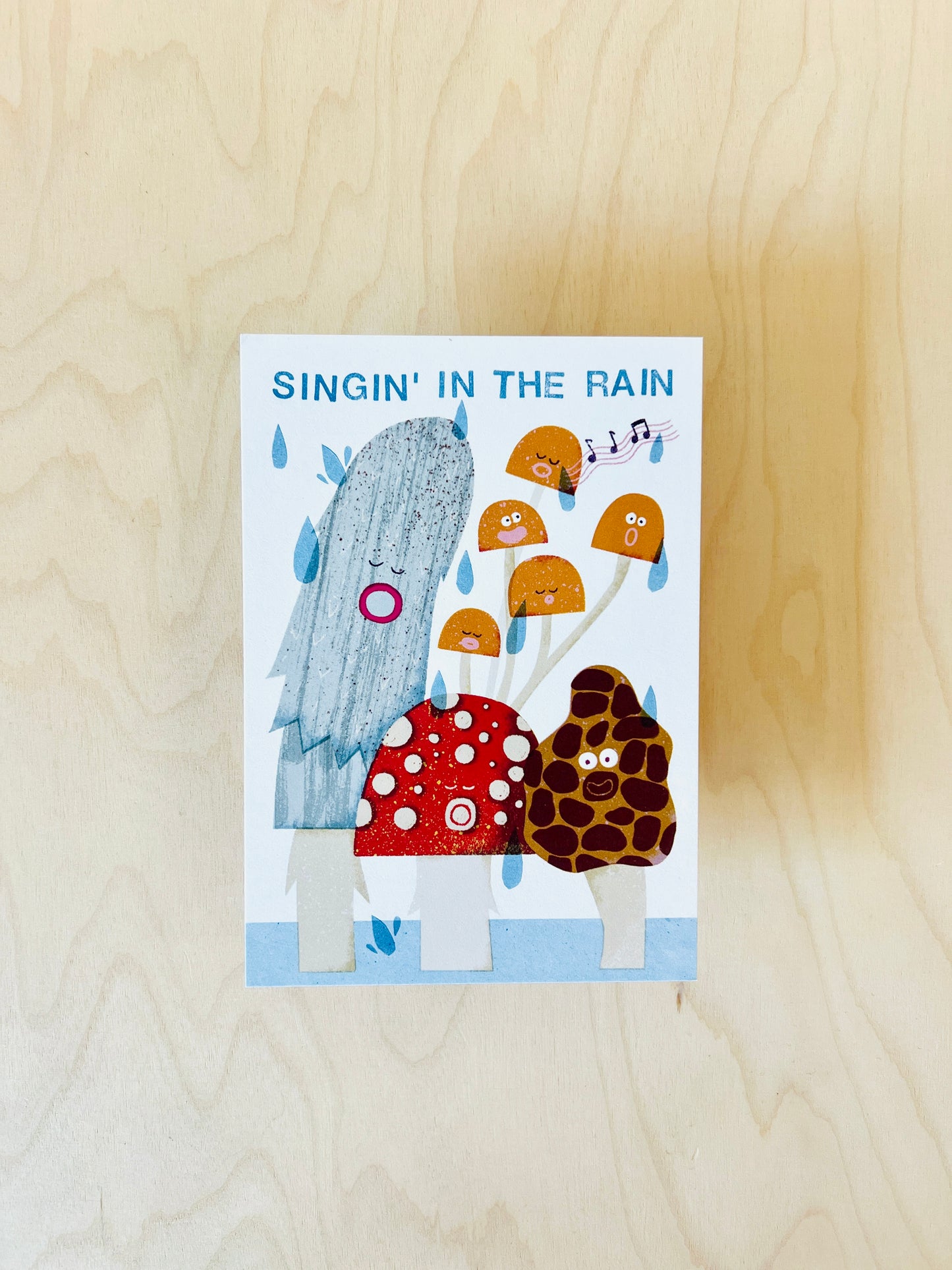 Singing Mushrooms Postkarte DIN A6