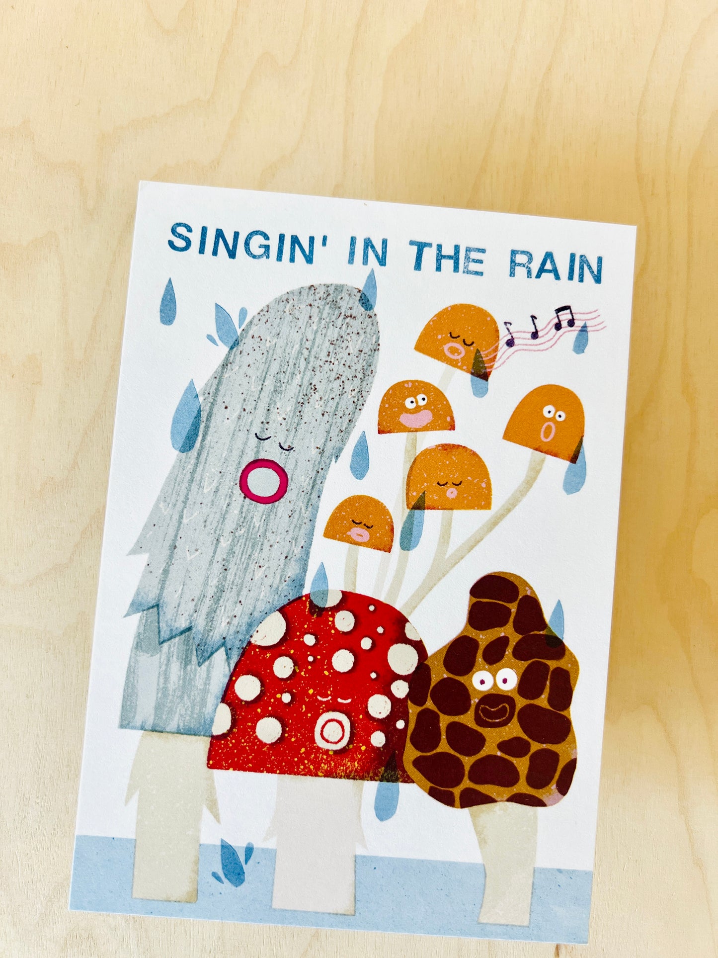 Singing Mushrooms Postkarte DIN A6