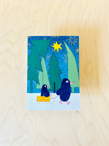 Penguin Slide Postcard DIN A6