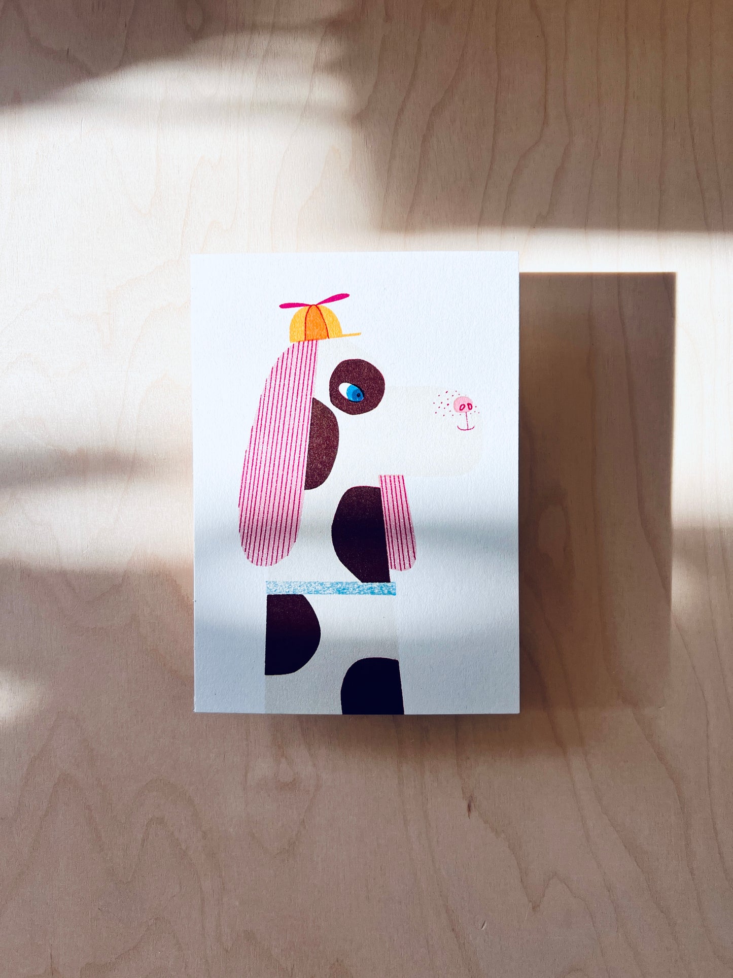 Gepunkteter Hund Postkarte DIN A6
