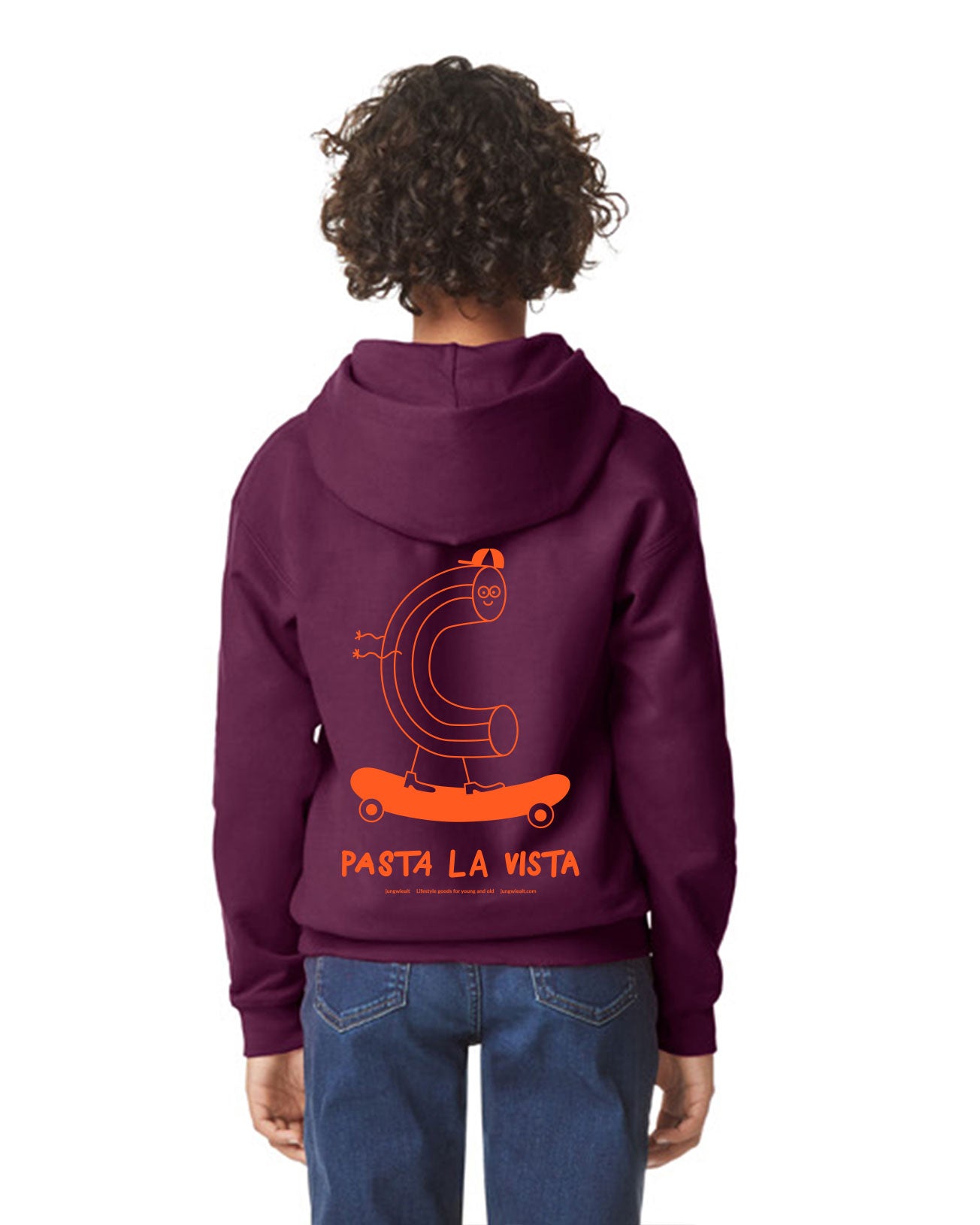 Kids Hoodie Pasta La Vista Maroon