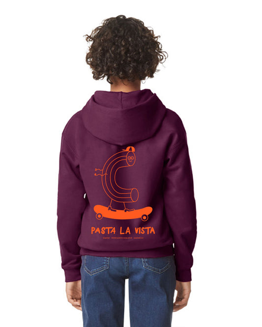 Kids Hoodie Pasta La Vista Maroon