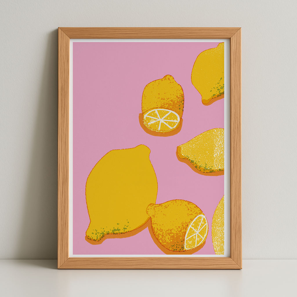 Pinke Zitronen Poster DIN A3