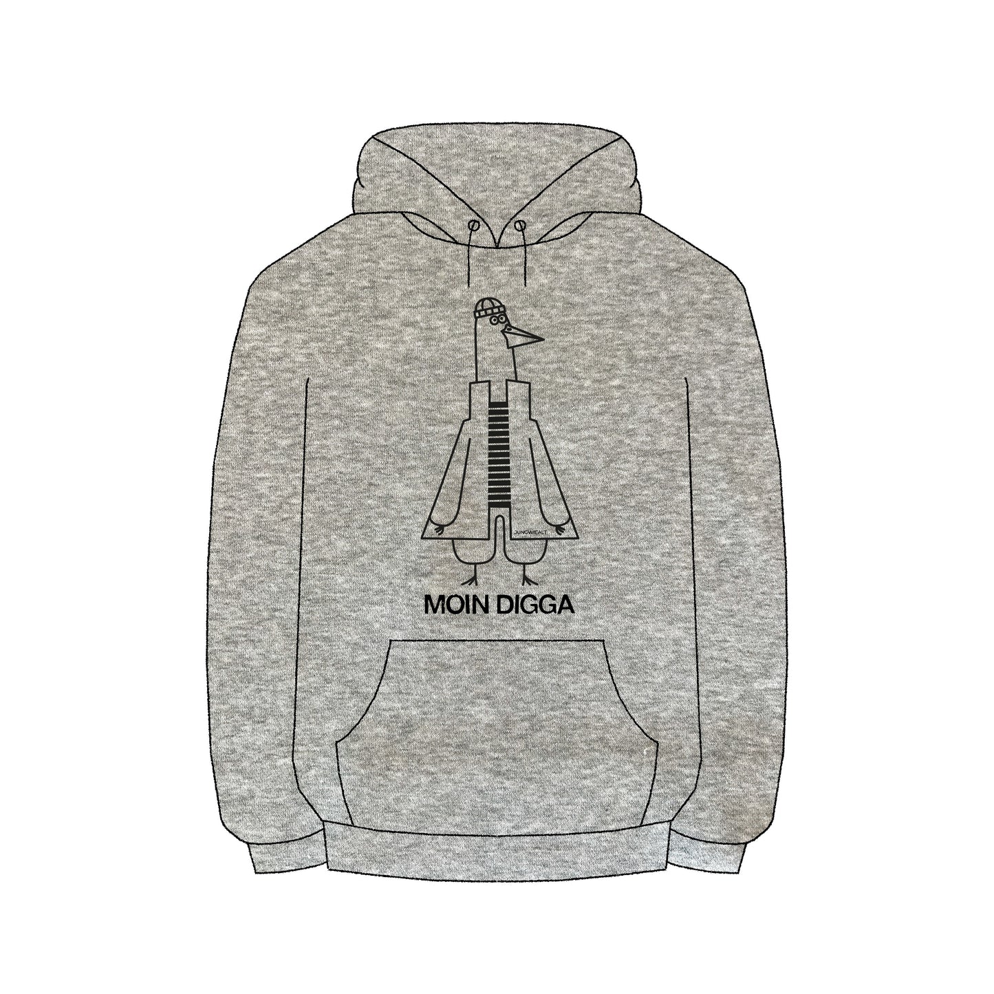 Hoodie Moin Digga Graumeliert