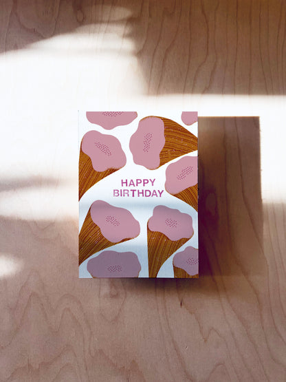Orange Flower Birthday Postkarte DIN A6