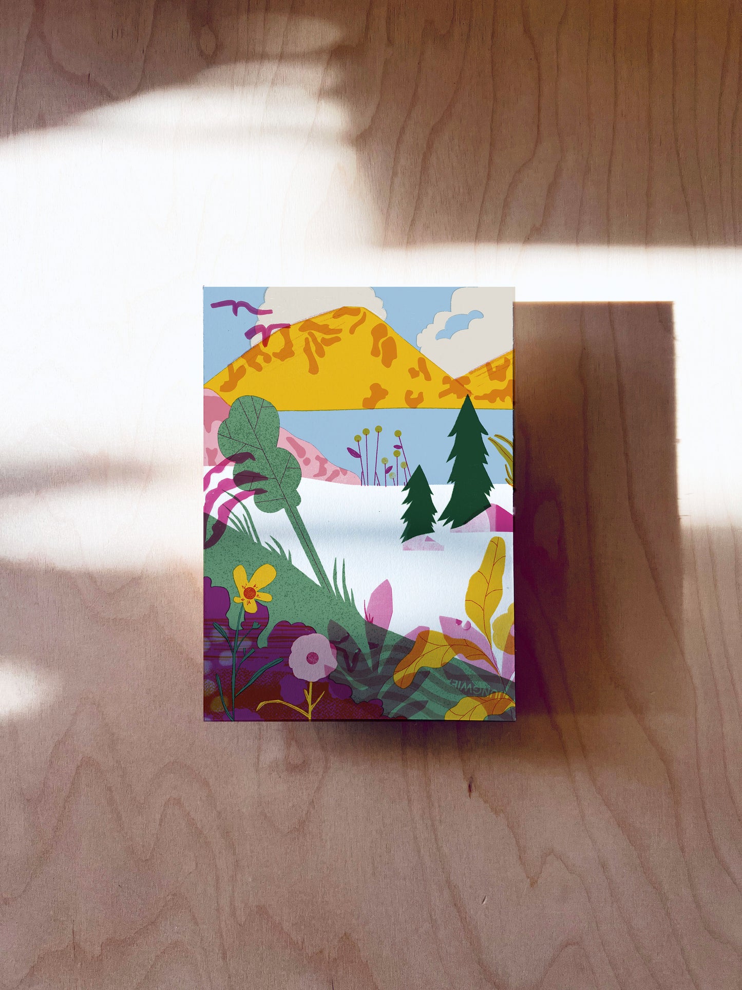 Blumenhügel Postkarte DIN A6