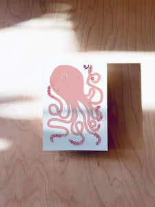 Blumen Oktopus Postkarte DIN A6