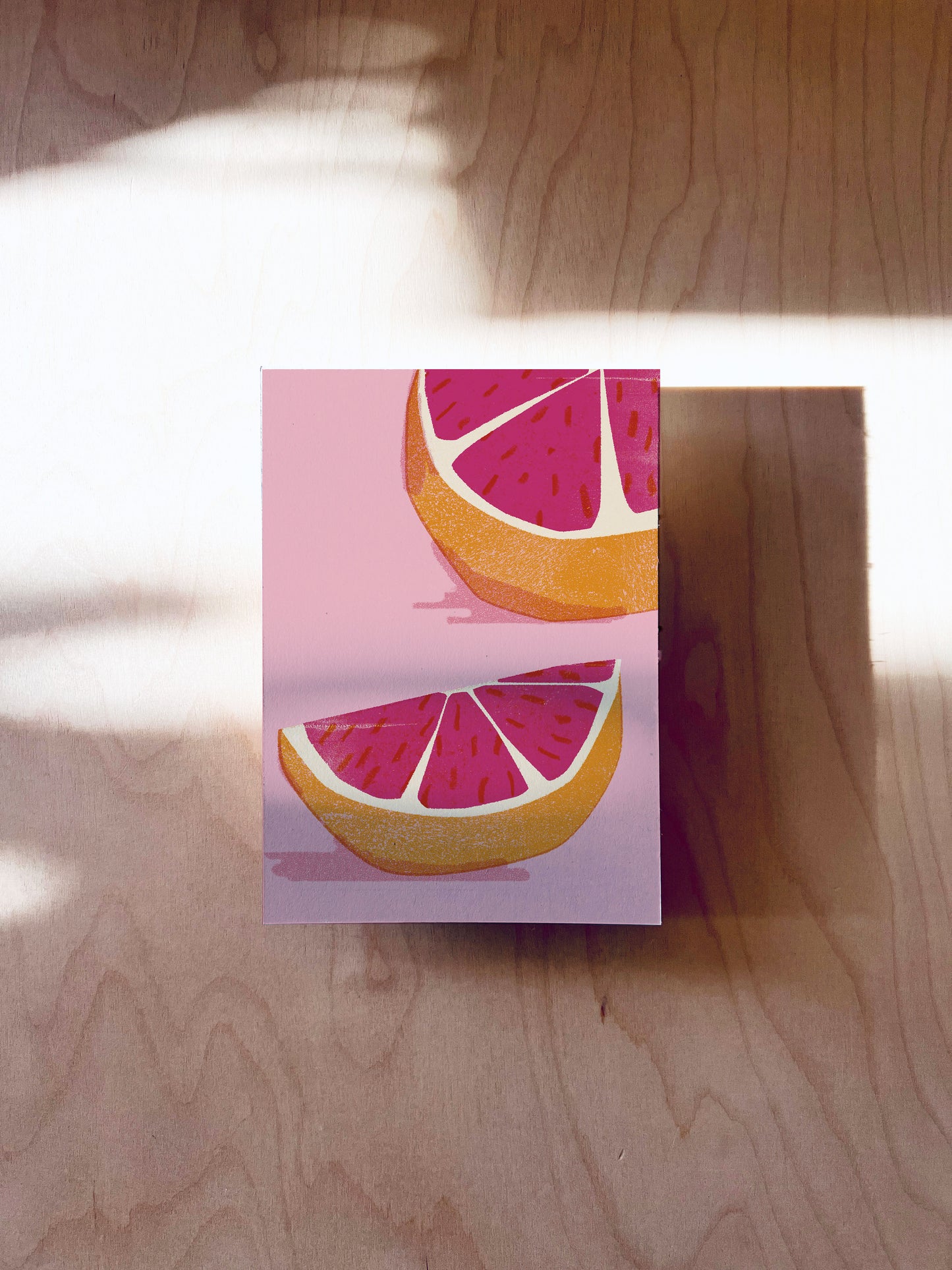 Pinke Grapefruits Postkarte DIN A6