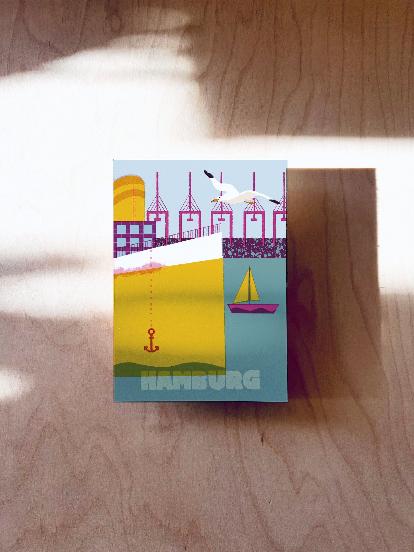 Hamburg Schiff Postkarte DIN A6