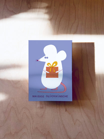 Mausige Glückwünsche Postkarte DIN A6