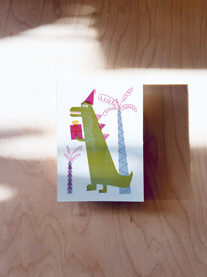 Party Dino Postkarte DIN A6