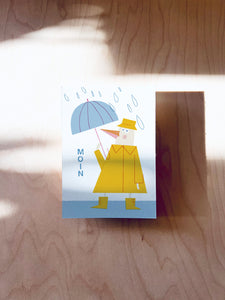 Rain Duck Postcard DIN A6