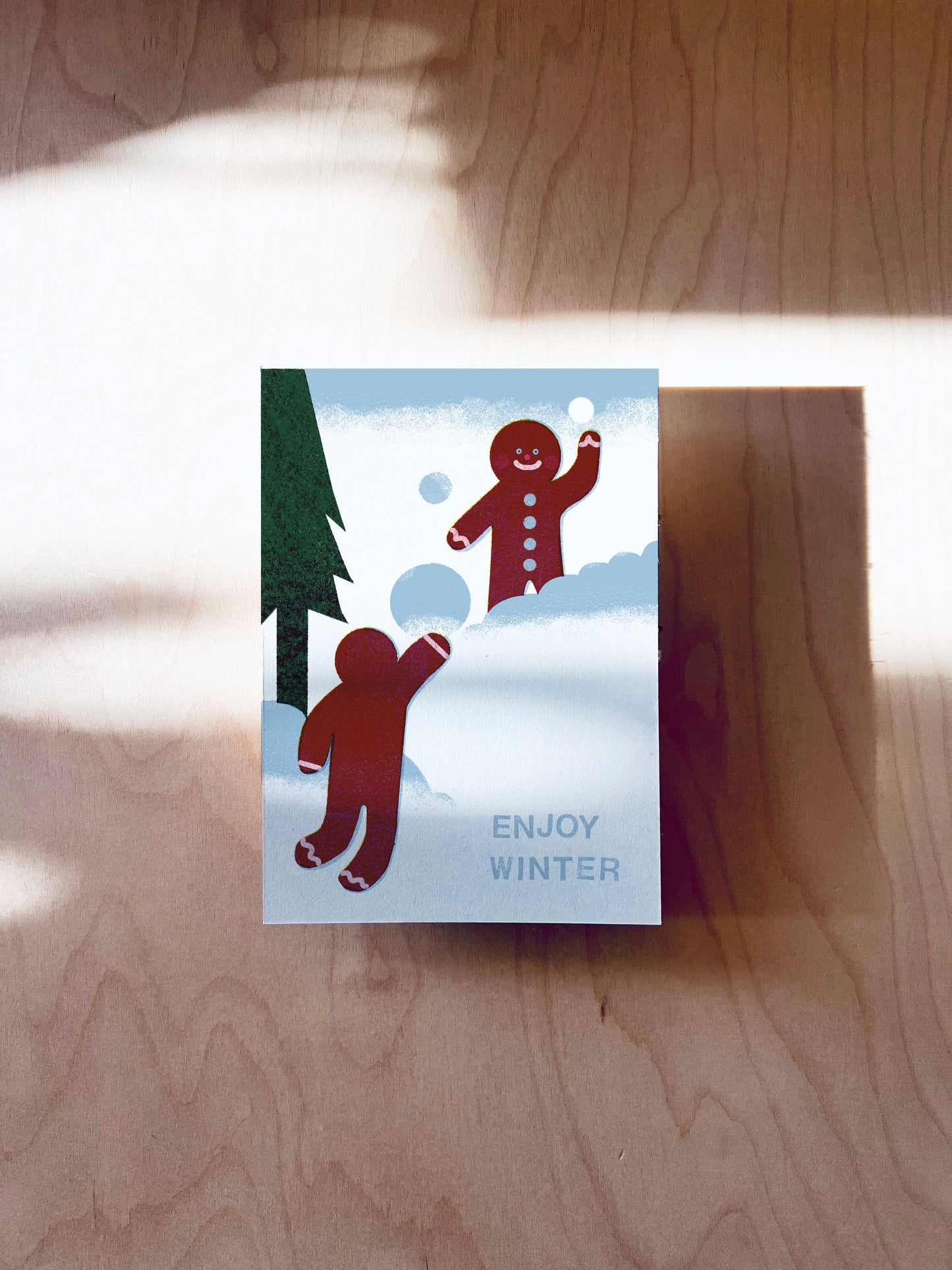 Schneeballschlacht Postkarte DIN A6