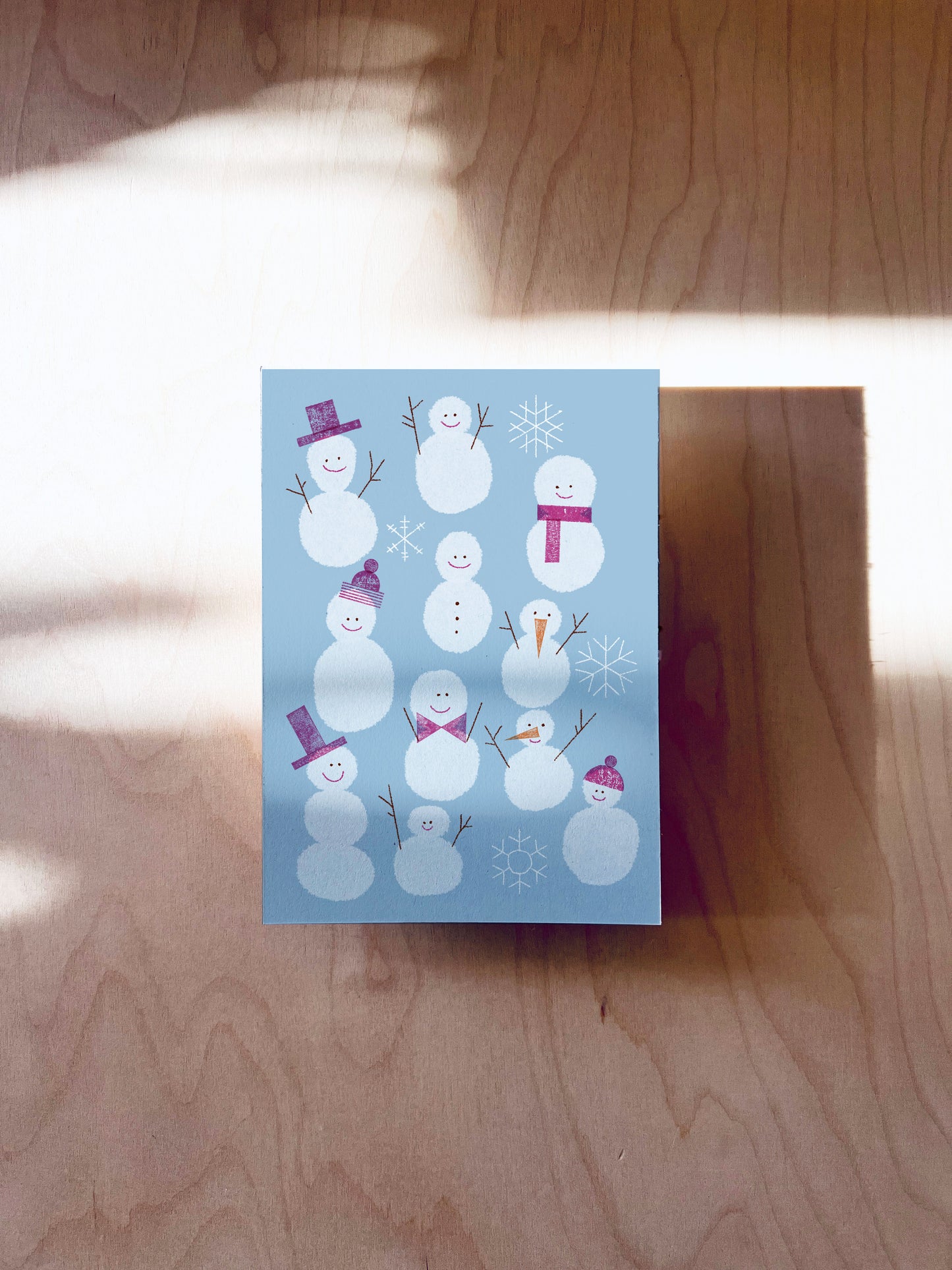 Schneemänner Postkarte DIN A6