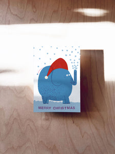 Christmas Elephant Postcard DIN A6