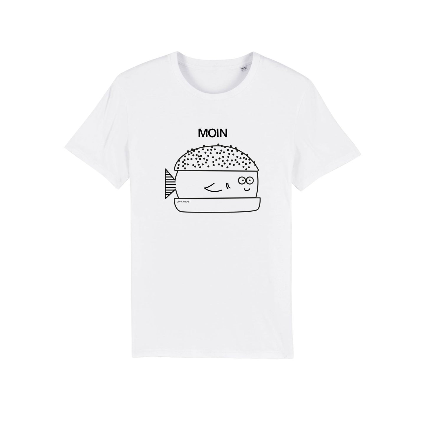 Regular T-Shirt Fischbrötchen Weiß