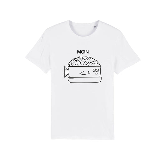 Regular T-Shirt Fischbrötchen Weiß