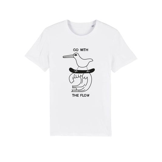 Regular T-Shirt Go With The Flow Weiß