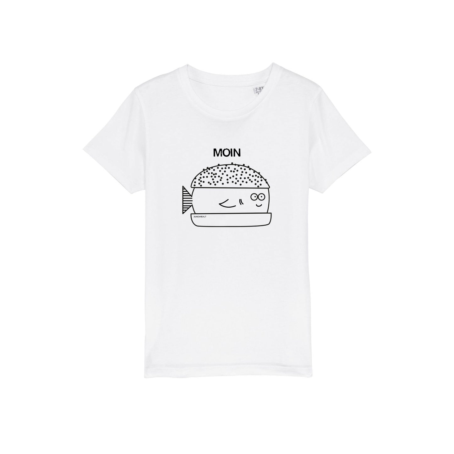 Kids T-Shirt Fischbrötchen Weiß