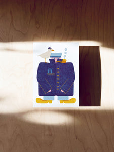 Seagull Sailor Postcard DIN A6