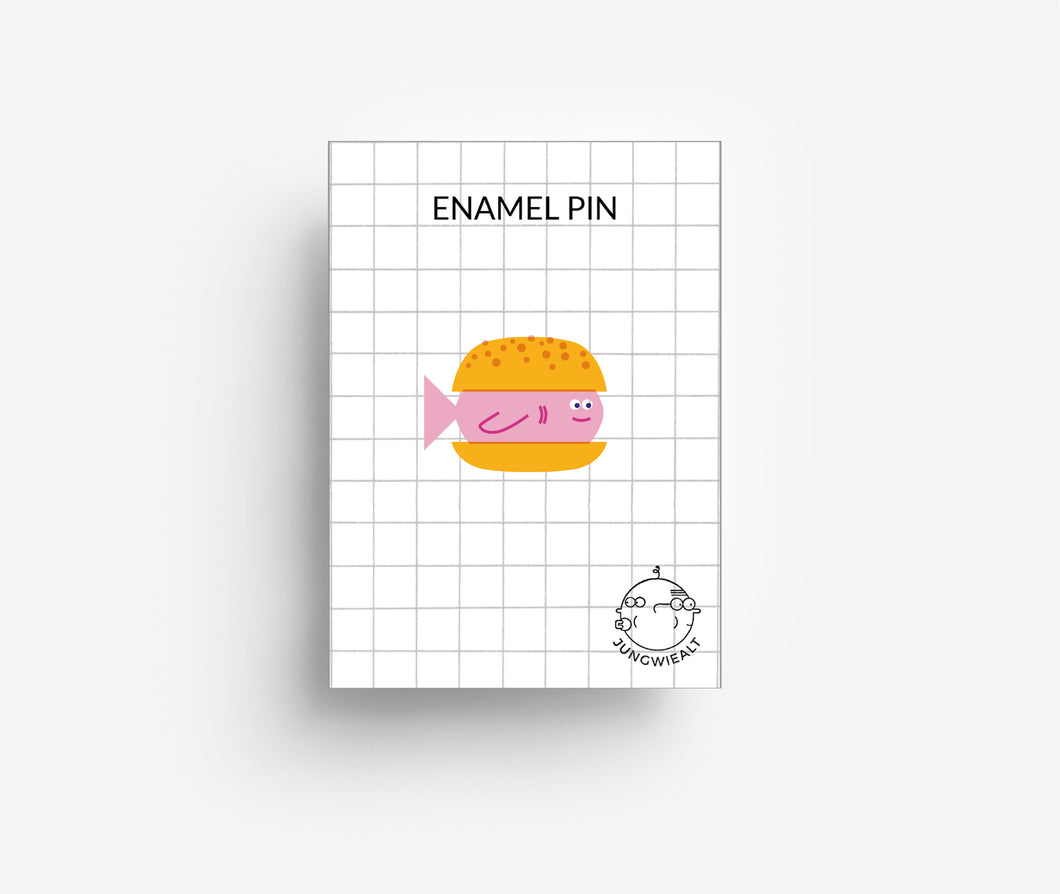 Fish Bun Enamel Pin