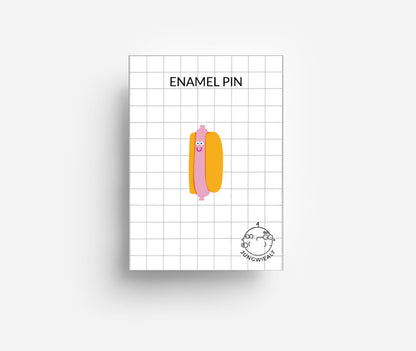 Hot Dog Emaille Pin