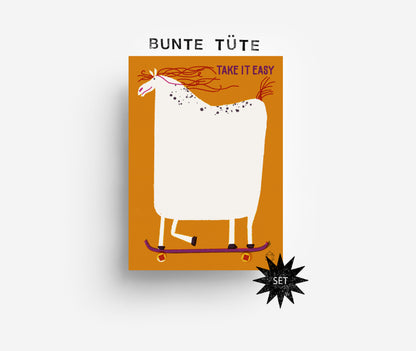 Wundertüte (Brettchen, Notizblock, Postkarten)