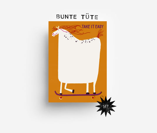 Wundertüte (Brettchen, Notizblock, Postkarten)