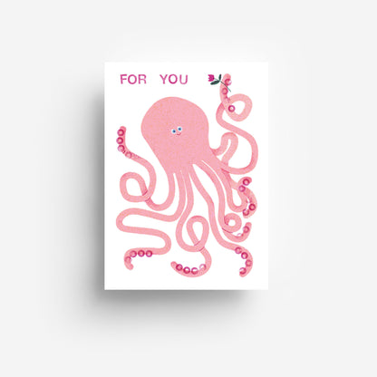 Blumenoktopus Postkarte DIN A6