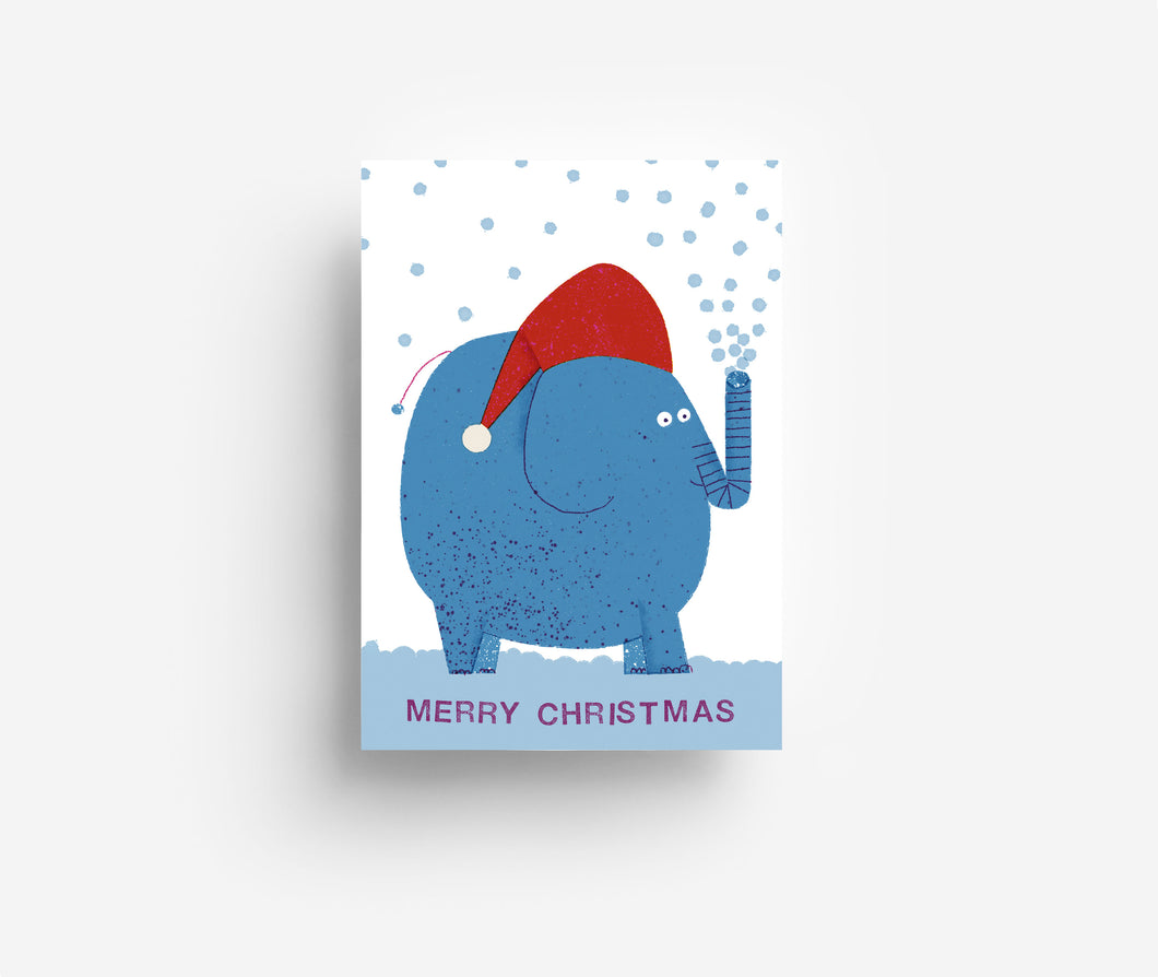 Christmas Elephant Postcard DIN A6