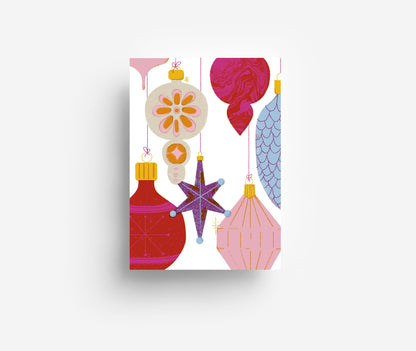 Weihnachtskugeln Ornament Postkarte DIN A6