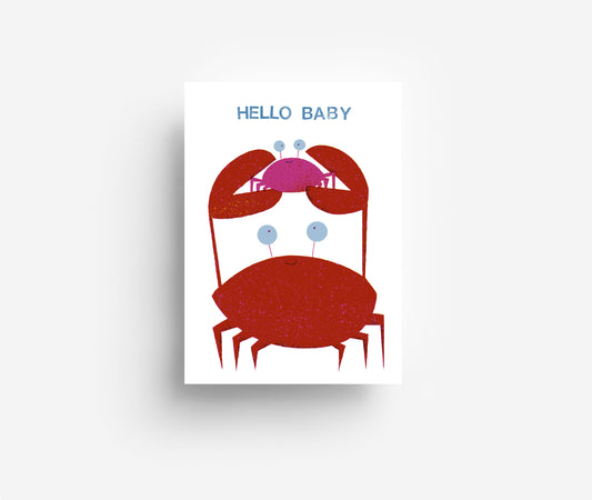 Babykrabbe Postkarte DIN A6