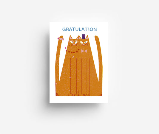 Katzenpaar Postkarte DIN A6