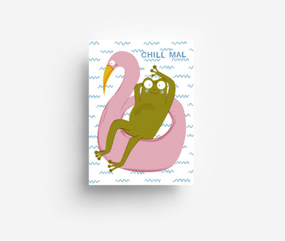 Chill Frog Postkarte DIN A6