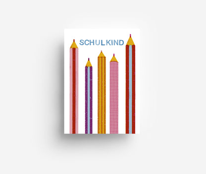 School Pencils Postkarte DIN A6