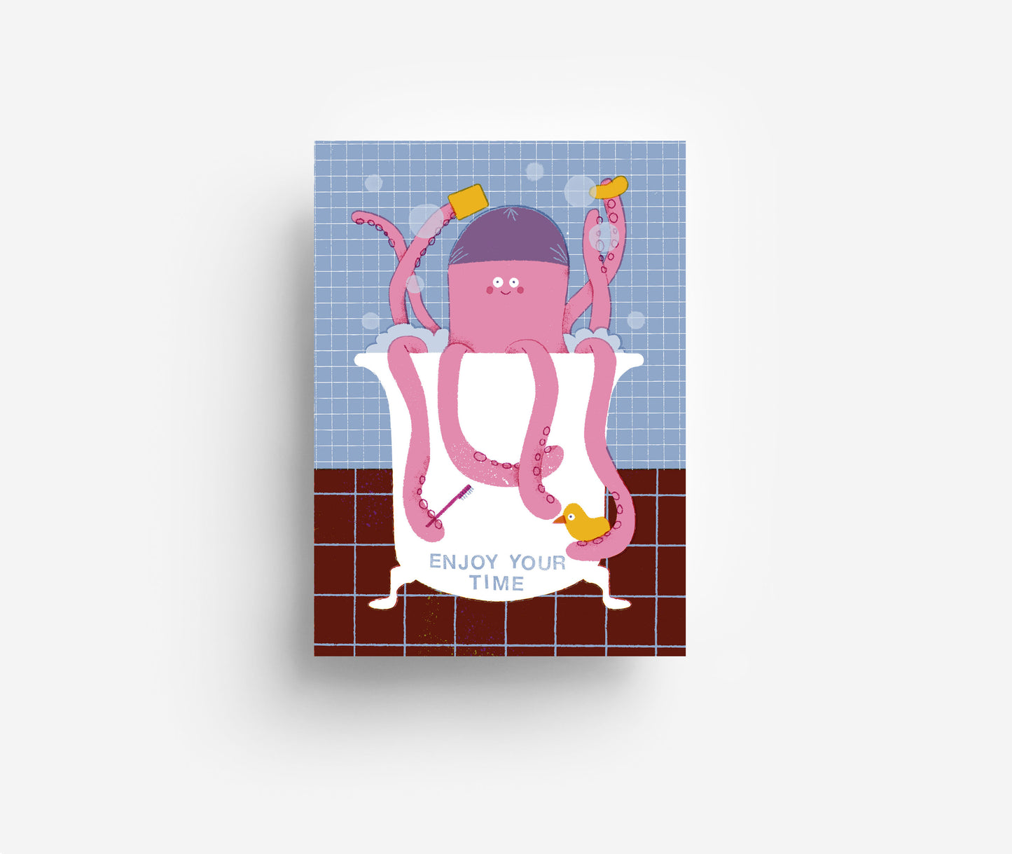Bath Octopus Postkarte DIN A6