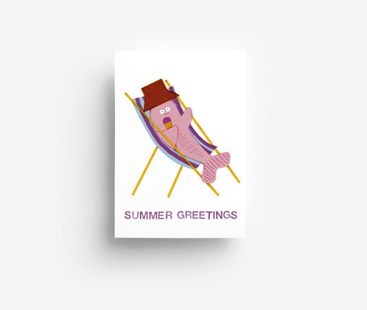 Summer Greetings Fish Postkarte DIN A6