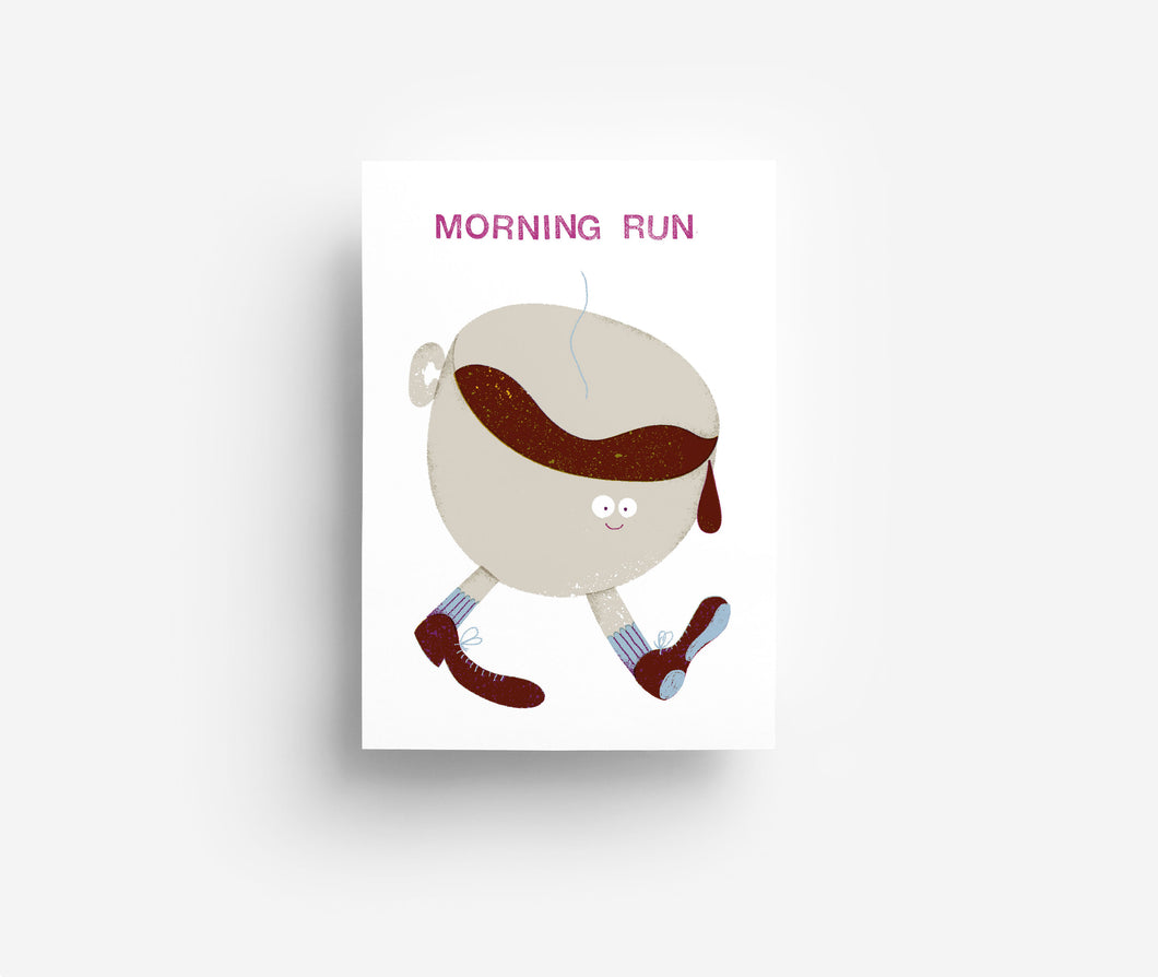 Morning Run Postkarte DIN A6