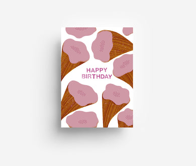 Orange Flower Birthday Postkarte DIN A6