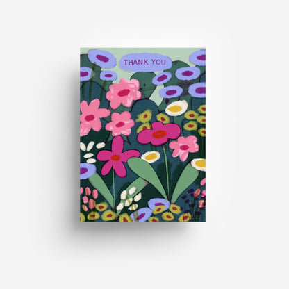 Thank You Blumen Postkarte DIN A6