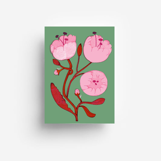 Pfingstrosen Postkarte DIN A6