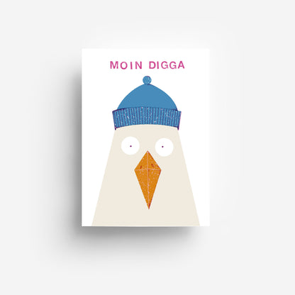 Digga Möwe Postkarte DIN A6