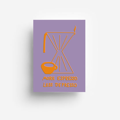 Espresso Violett Postkarte DIN A6