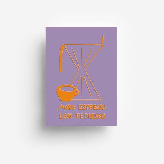 Espresso Violett Postkarte DIN A6