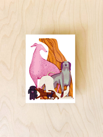 Dog Crew Postkarte DIN A6