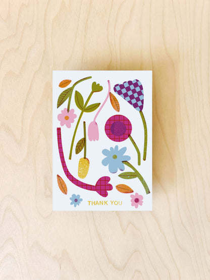 Flowers Thank You Postkarte DIN A6