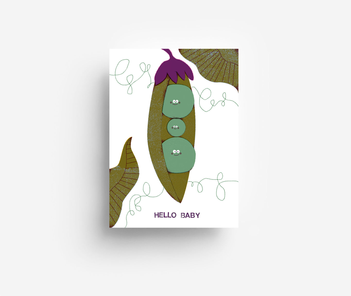 Baby Erbse Postkarte DIN A6