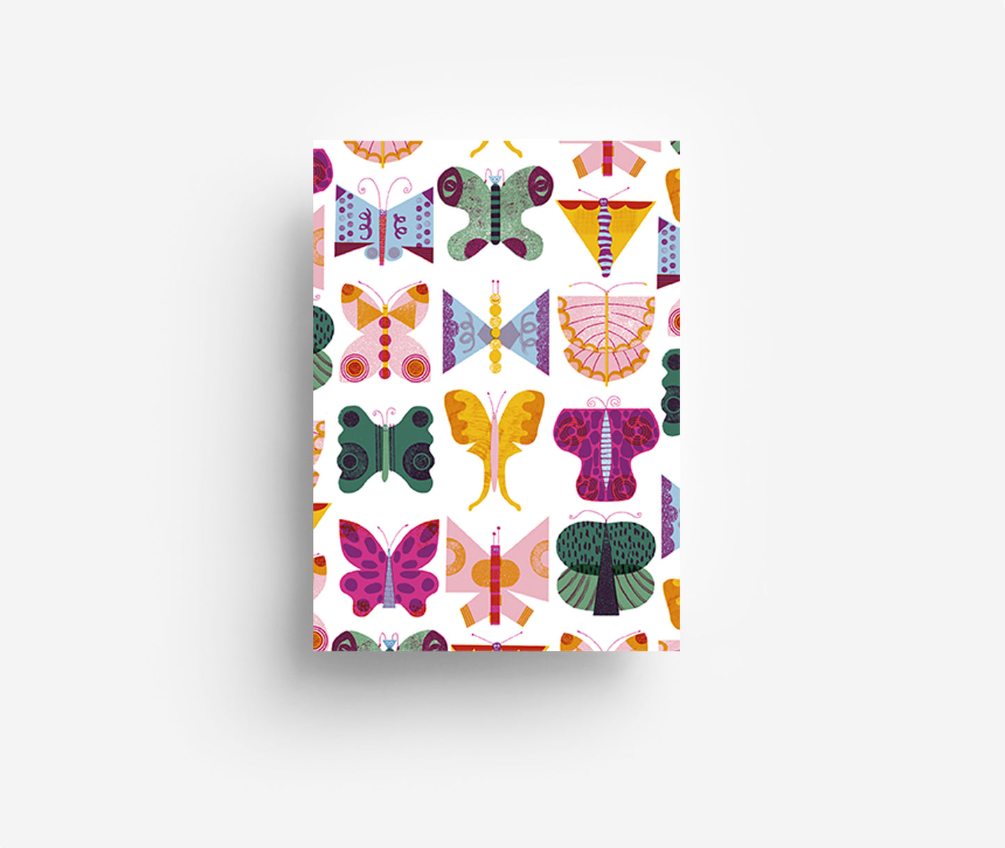 Abstract Butterflies Postcard DIN A6